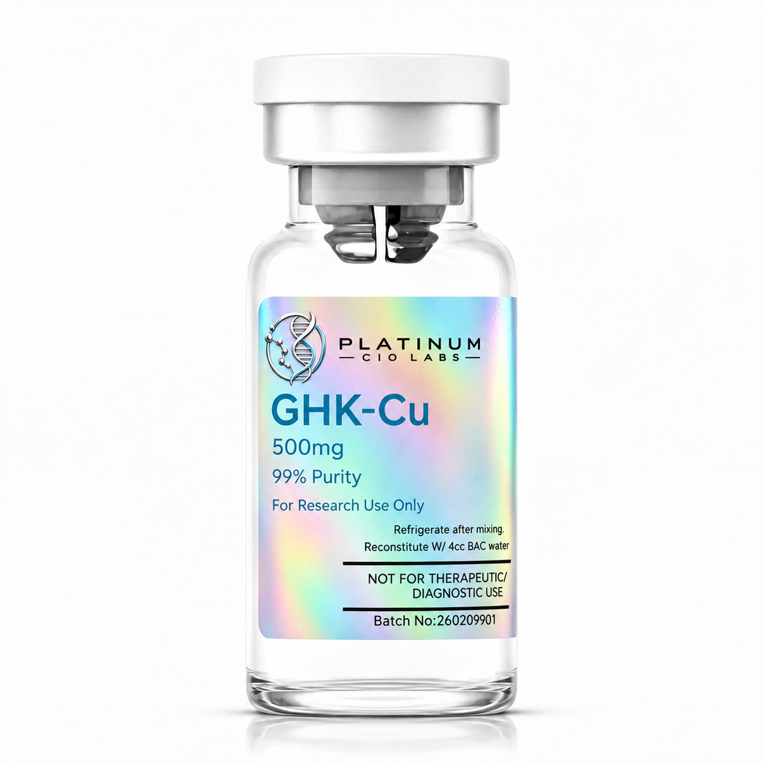 Platinum Bio Labs GHK-Cu 500 mg manufacturer vial