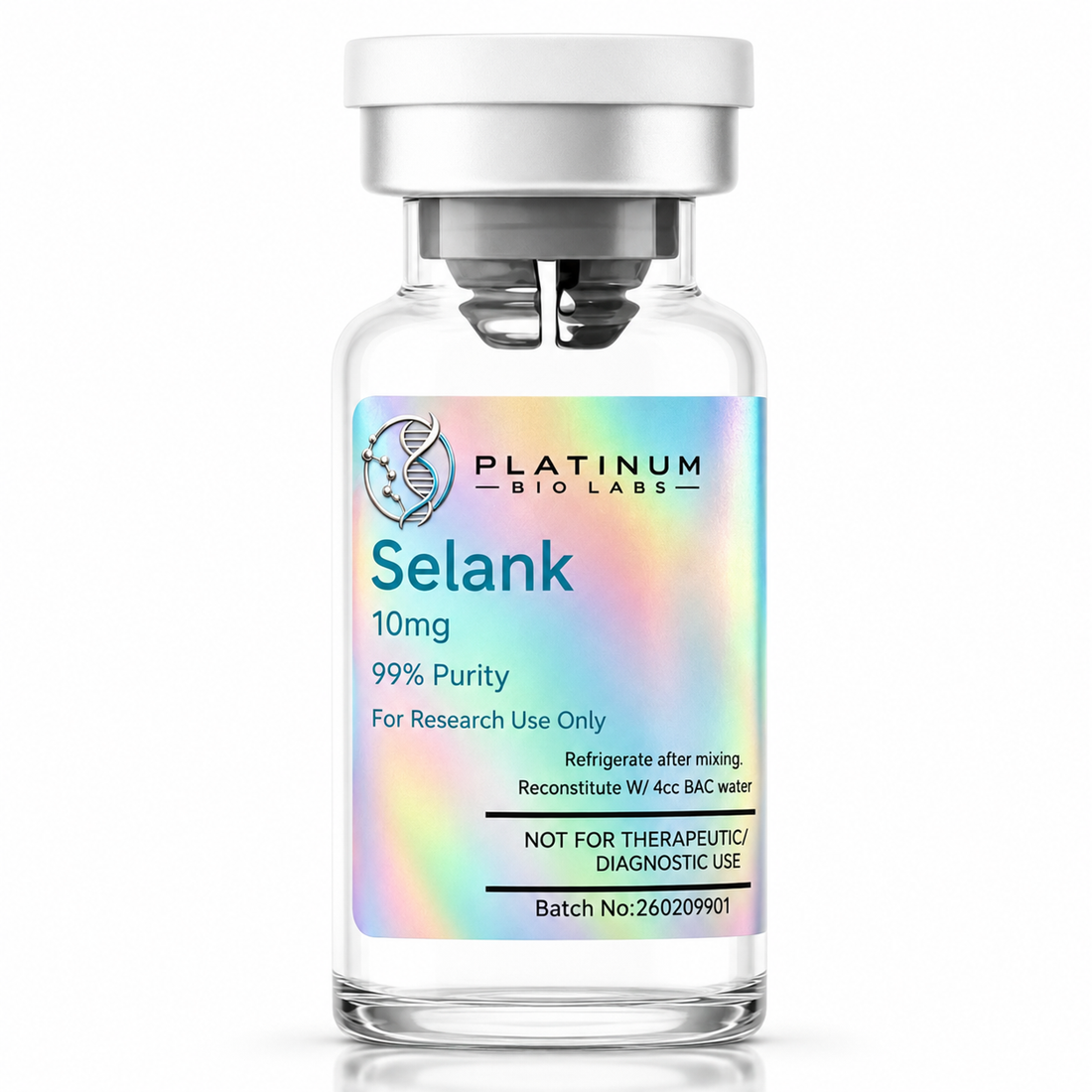 Platinum Bio Labs Selank 10 mg manufacturer vial